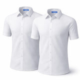 Girls Non-Iron School Blouses Twin Pack, White Short Sleeve