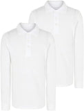 LUXE DIVA Girls School Polo Shirt - Long Sleeve Cotton PE Top | Uniform T-Shirt for Ages 3-16 Years | Breathable Summer & Winter Wear (White, Sky Blue)