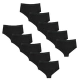 Girls Plain Black Knickers, Cotton Rich Soft Stretch Briefs, Teen School Underwear, Multipack (5, 10 or 15 Pairs)