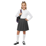 HUBIBUBI Girls Summer Formal Dress Bottom Full Elastic Box Pleat Skirt School Uniform Girl Back to School Box Pleated Round Waist Skirt Black