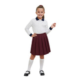 HUBIBUBI Girls Summer Formal Dress Bottom Full Elastic Box Pleat Skirt School Uniform Girl Back to School Box Pleated Round Waist Skirt Black