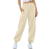 Nuofengkudu Women's Plain Tracksuit Bottoms Harem Joggers Pants with Pockets Tapered Leg Sweatpants Running Workout Casual Lounge Wear