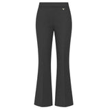 Girls Flared Jersey School Trousers Pull Up Wide Leg School Uniform Heart Pendant Ages 3-18y