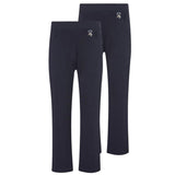 ADDICTED® Girls 2 Pack Pull-Up School Trousers – Slim Leg Jersey, Full Elasticated Waistband, Ages 3–18 Years – Free UK Delivery