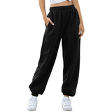 Nuofengkudu Women's Plain Tracksuit Bottoms Harem Joggers Pants with Pockets Tapered Leg Sweatpants Running Workout Casual Lounge Wear
