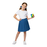HUBIBUBI Girls Summer Formal Dress Bottom Full Elastic Box Pleat Skirt School Uniform Girl Back to School Box Pleated Round Waist Skirt Black