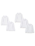 Amazon Essentials Girls and Toddlers' Long-Sleeve Interlock Polo Shirts, Multipacks