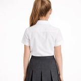 Girls Non-Iron School Blouses Twin Pack, White Short Sleeve