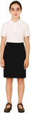L S U Girls School Skirt Elasticated Waist Pencil Skirt Casual Plain Everyday Wear Grey Black