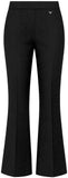Girls Flared Jersey School Trousers Pull Up Wide Leg School Uniform Heart Pendant Ages 3-18y
