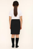 L S U Girls School Skirt Elasticated Waist Pencil Skirt Casual Plain Everyday Wear Grey Black