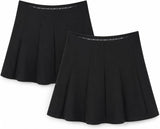 UK Clothing Outlet Pack of 2 Black Skirt, Pleated School Skirts Uniform Dress Summer Knee Length Skirt Age 3-16