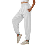 Nuofengkudu Women's Plain Tracksuit Bottoms Harem Joggers Pants with Pockets Tapered Leg Sweatpants Running Workout Casual Lounge Wear
