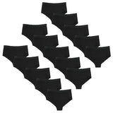 Girls Plain Black Knickers, Cotton Rich Soft Stretch Briefs, Teen School Underwear, Multipack (5, 10 or 15 Pairs)