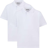 2 Pack Boys Plain 100% Cotton Ages 3-16y Polo Shirts Children School T-Shirt Uniform Summer