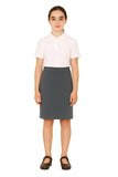 L S U Girls School Skirt Elasticated Waist Pencil Skirt Casual Plain Everyday Wear Grey Black