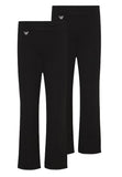 2 Pack Girls Slim Leg Jersey School Trousers – Pull On Stretch School Uniform Trousers with Butterfly Pendant – Ages 3-16 Years