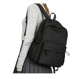 HYC00 School Backpack Womens, Causal Travel School Bags 14 Inch Laptop Backpack Rucksack Bag for Women Teenage Girls Boys Lightweight College Rucksack Water Resistant Bookbag Work Daypack, Black