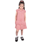 A2Z 4 Kids Girls School Uniform Pleated Gingham Checked Summer Dress with Bobble Age 3 4 5 6 7 8 9 10 11 12 13 14 Years