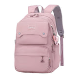 Solid Color School-Bags Black Backpacks for Teens Girls, Multi-pocket Elementary Girls Bookbags,Lightweight Casual Daypack