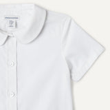 Amazon Essentials Girls' Easy-Iron Short-Sleeve Peter Pan Collar School Uniform Shirt, Pack of 2