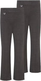 2 Pack Girls Slim Leg Jersey School Trousers – Pull On Stretch School Uniform Trousers with Butterfly Pendant – Ages 3-16 Years
