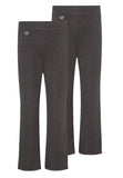 2 Pack Girls Slim Leg Jersey School Trousers – Pull On Stretch School Uniform Trousers with Butterfly Pendant – Ages 3-16 Years