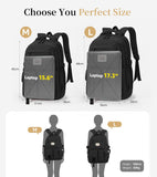 BECOJADDE Backpack School Bag for Women and Girls, 15.6" Laptop, Black 25L | Lightweight rucksack, Water-resistant, Padded shoulder strap, Detachable coin purse, Anti-theft pocket, College, Work, Travel