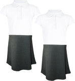 A2Z 4 Kids Girls Pack of 2 School Uniform Dress Comfortable Pleated Summer Lightweight School Skirts Dress Age 3-14 Years