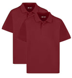 2 Pack Boys Plain 100% Cotton Ages 3-16y Polo Shirts Children School T-Shirt Uniform Summer
