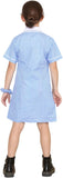 janisramone Girls' Gingham School Dress, 2 Pieces Short Sleeve Checked Pattern Summer Dress Zip Pleated School Uniform Girls with Side Pockets and Hair Scrunchie, Age 3-18