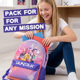 KPop Demon Hunters Huntrix Girls Pink Backpack | Cartoon Character School Bag with Zipper Closure | HUNTRIX Streetwear Rucksack for Kids | K-Pop Demon Hunters Merch