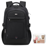 DUSLANG Travel Laptop Backpack, Work Bag Laptop Bag with USB Charging Port, Anti Theft Business Backpack, College School Rucksack for Men and Women, Fits 17 Inch, Black