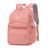Solid Color School-Bags Black Backpacks for Teens Girls, Multi-pocket Elementary Girls Bookbags,Lightweight Casual Daypack