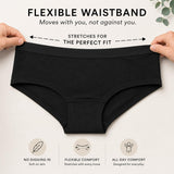 Girls Plain Black Knickers, Cotton Rich Soft Stretch Briefs, Teen School Underwear, Multipack (5, 10 or 15 Pairs)