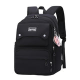 Solid Color School-Bags Black Backpacks for Teens Girls, Multi-pocket Elementary Girls Bookbags,Lightweight Casual Daypack