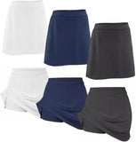 Athletic Sportswear Girls School Skort – 2-in-1 Smart Uniform Skirt with Built-in Stretchy Shorts – Flat Front, Non-Pleated & Pocket-Free – PE, Sports & Daily Wear