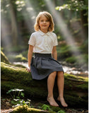 UK School Uniform Girls Summer Formal Dress Bottom Full Elastic Box Pleat Skirt Only Uniform
