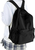 HYC00 School Backpack Womens, Causal Travel School Bags 14 Inch Laptop Backpack Rucksack Bag for Women Teenage Girls Boys Lightweight College Rucksack Water Resistant Bookbag Work Daypack, Black