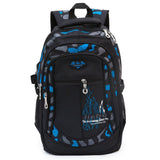 Backpack Boys School Bags Big Bookbags Durable Heavy Duty Student Kids Travel Waterproof (Black)