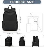 School Backpack Womens Secondary School Bag for Girls Boys Teenage College Rucksack Bag for Women Lightweight Casual Daypacks Bookbag Waterproof 14 inch Laptop Backpack Work Travel,A1-Black