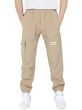 CAMLAKEE Kids Waterproof Trousers Boys Softshell Outdoor Trekking Cargo Joggers Pants