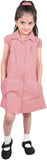 A2Z 4 Kids Girls Dress Pack of 2 School Uniform Pleated Gingham Checked Summer Dressess with Bobble Breathable Comfortable Lightweight Clothing PE Age 3-14 Years