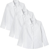 Amazon Essentials Girls' Easy-Iron Regular-Fit Long-Sleeve School Uniform Shirts, Pack of 3