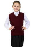 Nawal's Girls Knitted Tank Top V Neck Sleeveless Jumper School Uniform Smart & Comfortable
