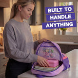 KPop Demon Hunters Huntrix Girls Pink Backpack | Cartoon Character School Bag with Zipper Closure | HUNTRIX Streetwear Rucksack for Kids | K-Pop Demon Hunters Merch