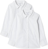 Amazon Essentials Girl's Easy-Iron Long-Sleeve Peter Pan School Uniform Shirt, Pack of 2