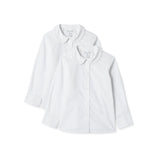 Amazon Essentials Girl's Easy-Iron Long-Sleeve Peter Pan School Uniform Shirt, Pack of 2