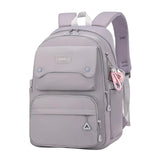 Solid Color School-Bags Black Backpacks for Teens Girls, Multi-pocket Elementary Girls Bookbags,Lightweight Casual Daypack