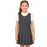 Girls Pleated School Pinafore – Heart Zip with 2 Side Button – Smart Uniform for UK Students – Ages 2-16 Years – Classic Style Schoolwear